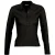 SOLS Dames/dames Podium Lange Mouw Pique Katoenen Polo Shirt (Zwart)