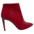 Stuart Weitzman Puntige Hakken Enkelbooties in Rood Leer