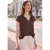 Street One Studio Dames Blouse met losse schouders en gespleten hals in Bruin