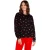 PJ Salvage Lippy-pyjamashirt met lange mouwen voor dames (Zwart/Rood/Roze)