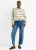 Crème Gestreepte Militaire Crop Gerecyclede Trui Cardigan