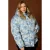 Anyday Plus Size gebloemde winterjas – lichtblauw