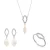 Orphelia ‘Normandië’ Dames 925 Sterling Zilveren Set: Ketting + Oorbellen + Ring – Zilver SET-7574