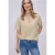 Street One Dames Blouse met korte mouwen en omslag in Beige