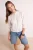 TRENDYOLMİLLA Dames Wit Effen Lang Regular fit Overhemden