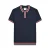 Lambretta Heren Valero Gebreid Gestipt Poloshirt met Korte Mouwen (Marine)