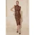 Platte, mouwloze midi-jurk voor dames, geschikt voor overdag en ’s avonds. Nauwsluitende bodycon-jurk.