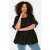Trendyol Curve Dames Zwart Effen Kort Oversized Grote maten Blouses