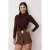 TRENDYOLMİLLA Dames Bruin Effen Lang Getailleerd Blouses