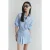 TRENDYOLMİLLA Dames Blauw Gestreept Kort / Mini Lang Avond / Dagelijks Blousejurk Jurken