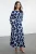 Trendyol Modest Dames Donkerblauw Geometrisch patroon Maxi Lang Casual Skater Modest Jurken