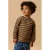 LIL’ ATELIER MINI gestreepte longsleeve – bruingroen/ecru