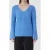 Closed V Neck Long Sleeve Chambray Blue