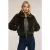 Motivi Plush-effect Jacket With Inserts Military Green