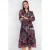 V-hals Midi-jurk met knoopsluiting