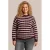 Exxcellent Plus Size gestreepte trui met pailletten – donkerrood/ecru