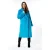EsQualo Coat Shawl Collar Fake Fur Petrol