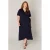 Base Level Curvy jersey overslagjurk Abbie donkerblauw