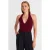 Geribde Halternek Brei Blouse