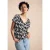 Street One Dames Materiaalmix T-shirt in Zwart