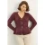 Geribde Lange Mouwen V-Hals Cardigan met Knopen