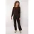 G-maxx X Froukje imitatieleren straight regular waist coated broek donkerbruin