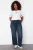 Trendyol Curve Dames Donkerblauw Effen Wijde pijp Hoge taille Grote maten Jeans