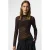 PIECES semi-transparante top met stippen – donkerbruin