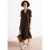 Linnen midi-jurk met knoopsluiting