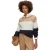 Boss Dames-trui met ronde hals en kleurblokken (Zwart/Wit/Beige)