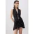 TRENDYOLMİLLA Dames Zwart Stippen Extra Kort / Super Mini Mouwloos Skater Jurken