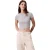 Calvin Klein Dames Logo Slim Crop T-Shirt (Grijs Heather)