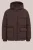 WE Fashion – Heren pufferjas met capuchon – Regular fit – Donkerbruin –