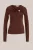 WE Fashion – Dames jersey T-shirt met gedrapeerd effect en gouden accent – Kaneelbruin – Viscose –