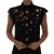 Dolce & Gabbana Vrouwen Zwart Opgesmukt Gebloemd Militair Jasje Vest