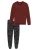 SCHIESSER Pyjama lang ‘ Family ‘  donkerblauw / bordeaux
