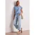 Street One Dames Blouse met losse schouders en gespleten hals in Blauw