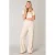 Base Level wide leg regular waist casual broek ecru