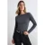 TRENDYOLMİLLA Dames Grijs Effen Lang Getailleerd Blouses