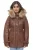 Dames lederen parka jas met capuchon-Putian