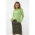 EsQualo Sweater Shoulder Pearls Matcha Green