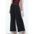 Hoge taille wijde crepe broek met riem