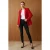 TRENDYOLMİLLA Dames Rood Effen Lang Regular fit Blazers