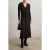 Reiss Craft Detail Knitted Midi Dress Chocolate Brown/black