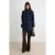 TRENDYOLMİLLA Dames Donkerblauw Effen Lang Getailleerd Jassen