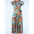 Topvintage exclusive ~ Layla Floral overslag swing jurk in turquoise en multi