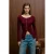 Slim-fit blouse met ronde hals en knopen