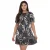 Ted Baker Dames/Dames Faridda Gedrukte Mini Jurk met Pofmouwen (Zwart)