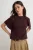TRENDYOLMİLLA Dames Bruin Effen Kort Regular fit Blouses