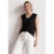 Street One Dames Shirt met afhangende schouders en elastische zoom in Zwart